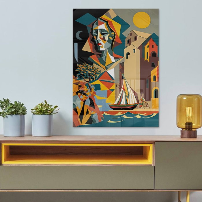 Wallity Cuadro decorativo de cristal templado Multicolor 50 x 70 cm